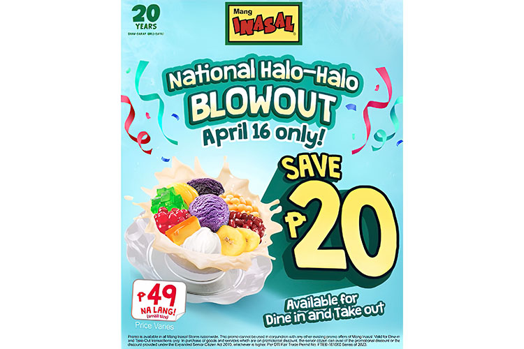 Save the date: April 16 is Mang Inasal National Halo-Halo Blowout