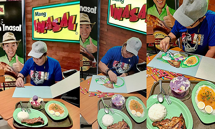 Visual artist holds on-the-spot painting session at Mang Inasal